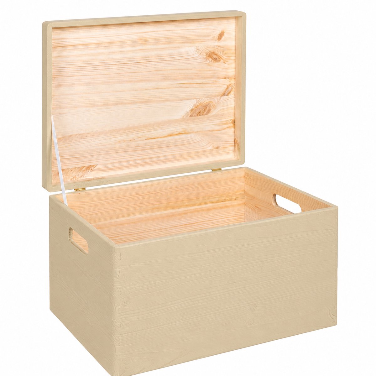 HAUDT® KIM MAXI met klepdeksel ZAND houten kist - met handgrepen - 39,5 x 29,5 x 23 cm