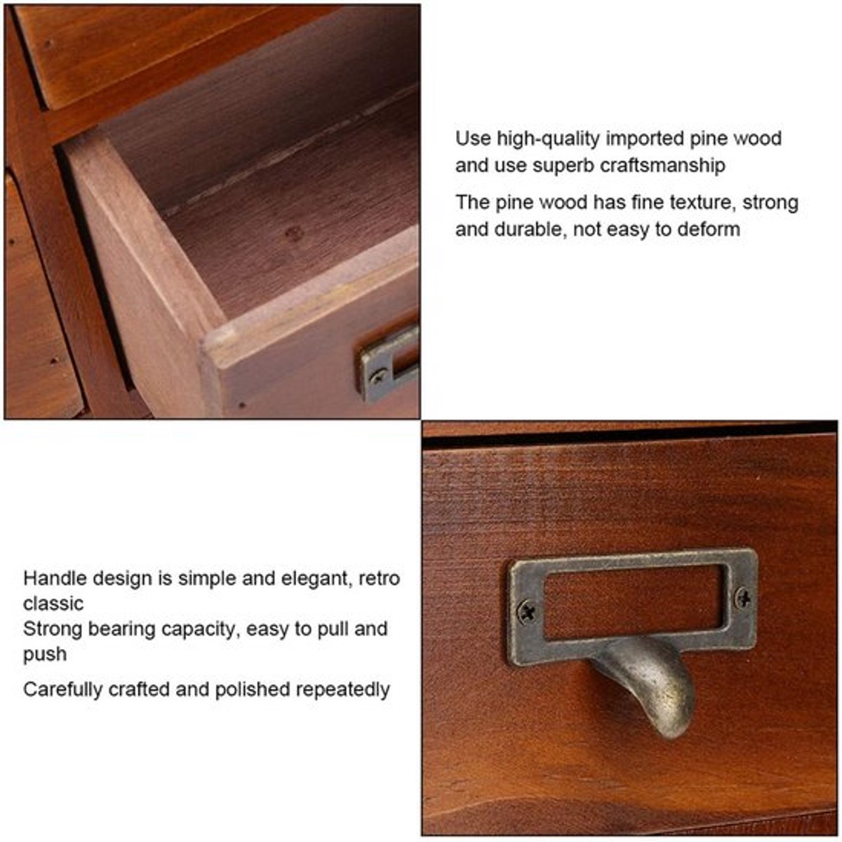 Jhubersproducts - Laag houten desktop opbergdoos - Antieke juwelendoos - Duurzaam