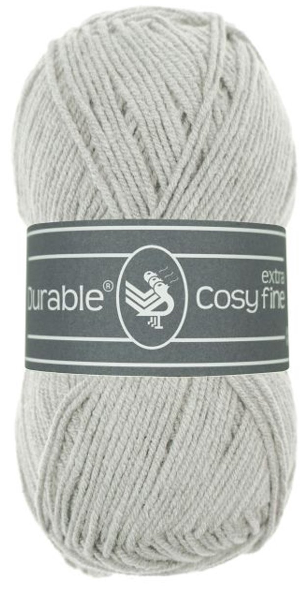 10 x Durable Cosy extra fine - katoen en acrylgaren - Silver Grey (2228) - haakgaren/breigaren - naald 3 a 3,5mm