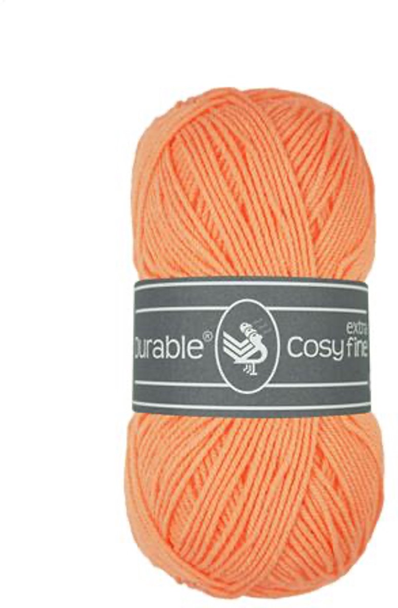 5 x Durable Cosy extra fine - katoen en acrylgaren - Mandarin (2197) - haakgaren/breigaren - naald 3 a 3,5mm