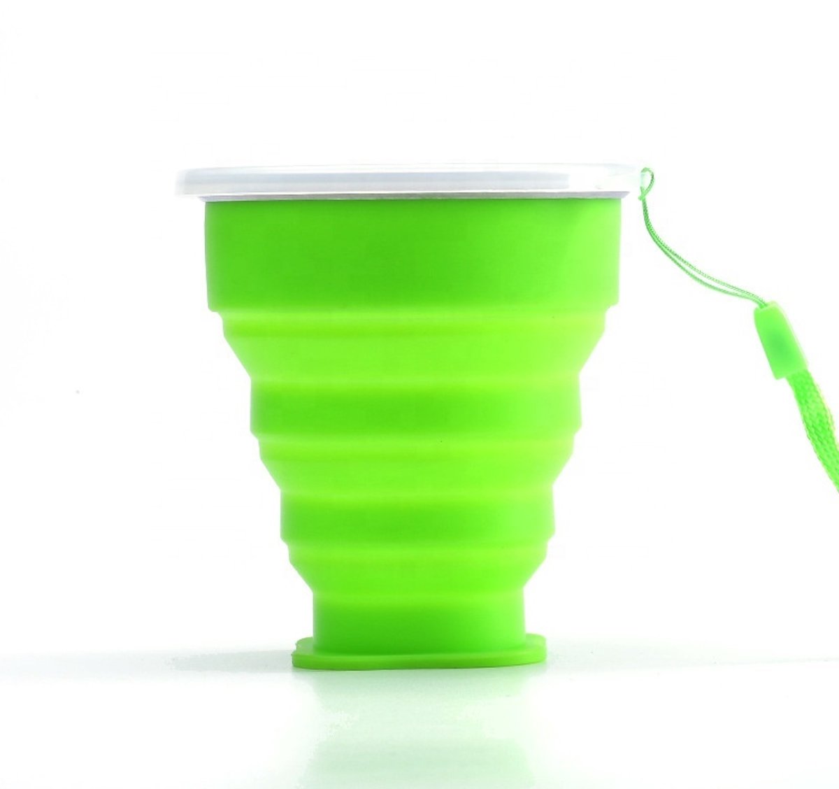 Go Go Gadget - Opvouwbare Beker Met Deksel - Siliconen - 200-300ml - Groen