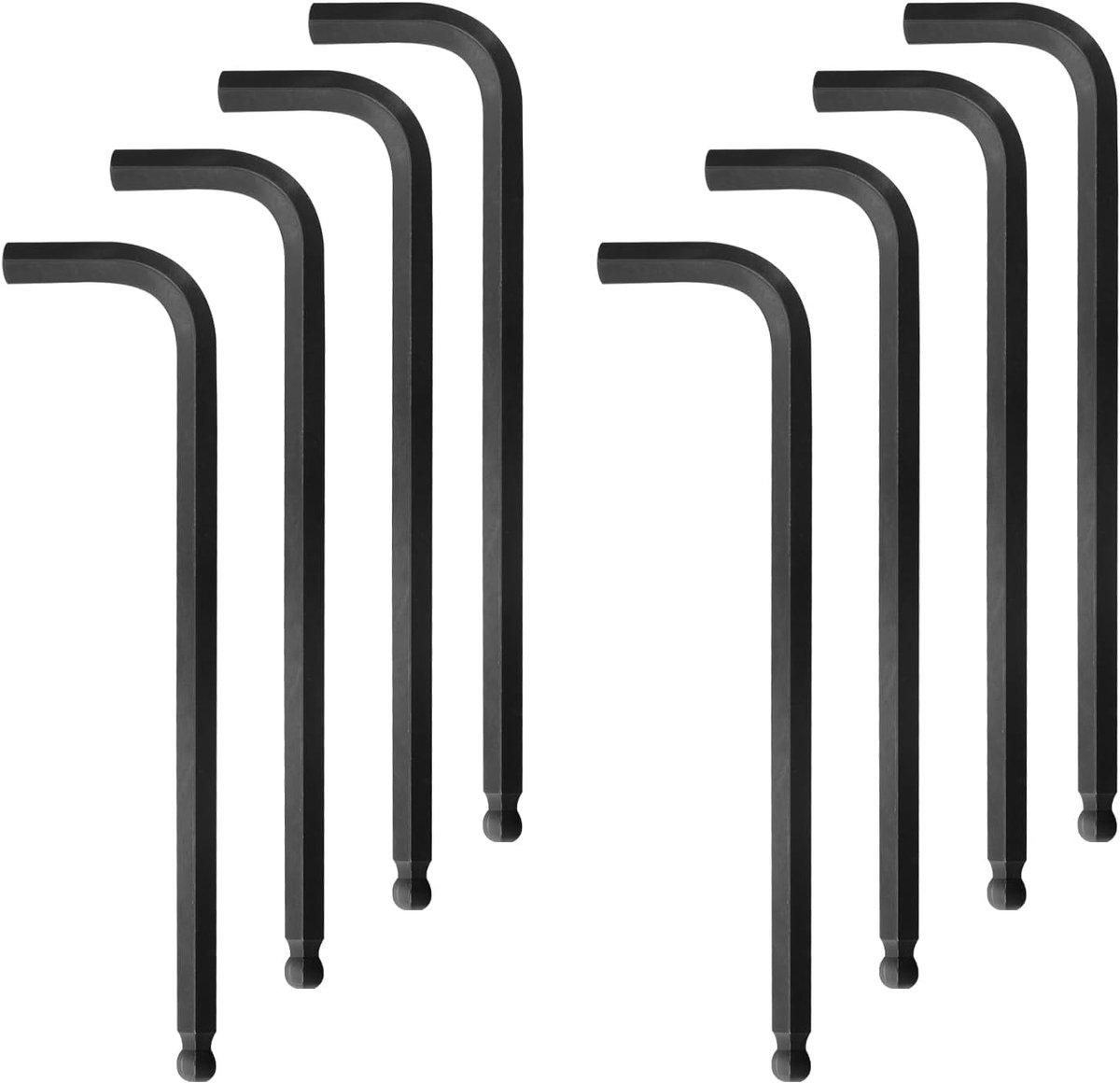8-delige inbussleutelset met kogelkop 7/32 inch medium design premium hoeksleutelset Cr-V-staal zwart geoxideerde - ShopVlot