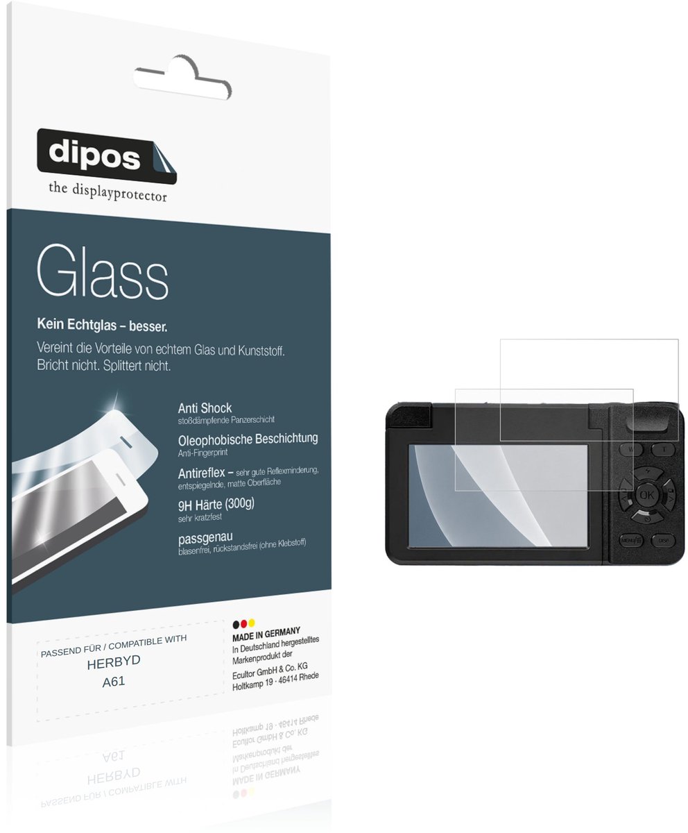 dipos – 2x Matte Pantserfolie geschikt voor HERBYD A61 | 9H Screenprotector