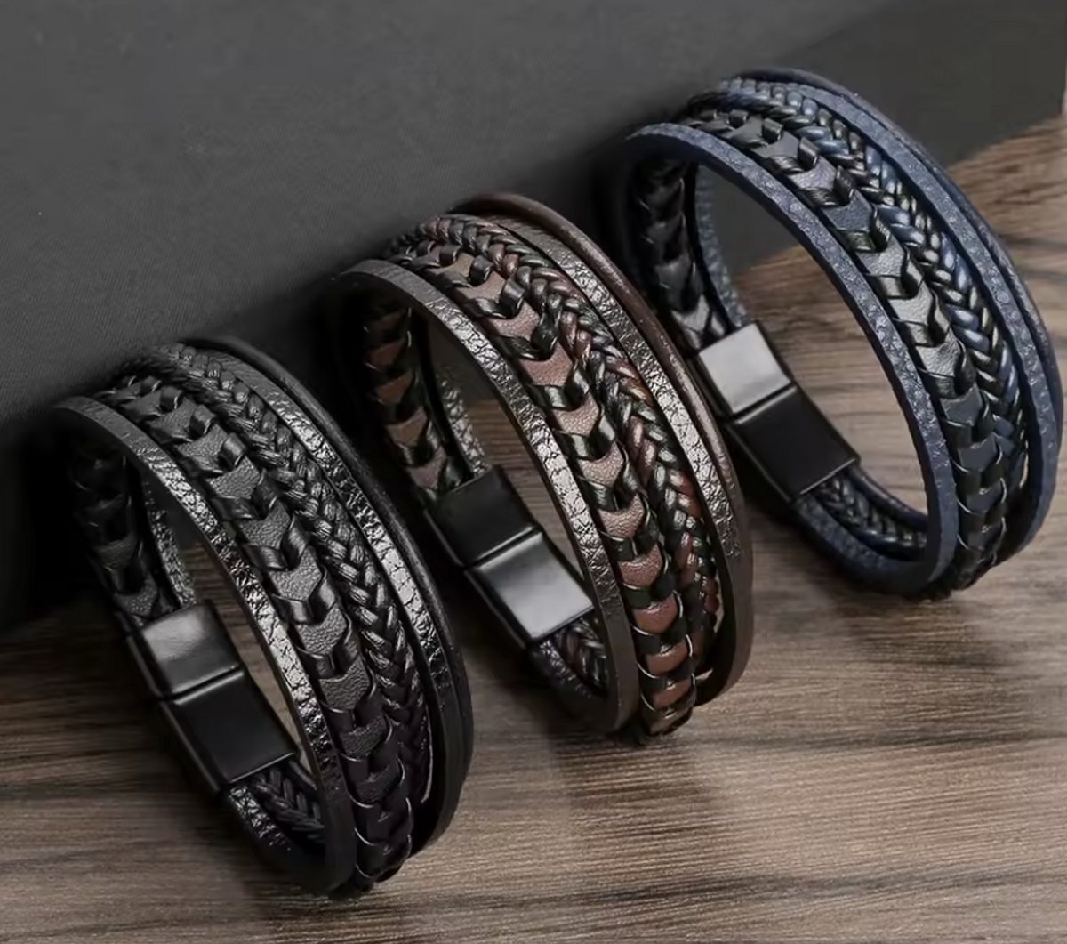 Stoere Heren Armband – Donker Blauw – Gevlochten Design – Metalen Sluiting – Casual & Trendy - Smartkabel.nl