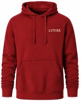 Hoodie Heren - Heren Trui met Capuchon - Rood - Katoen - COVAR Design - Maat S