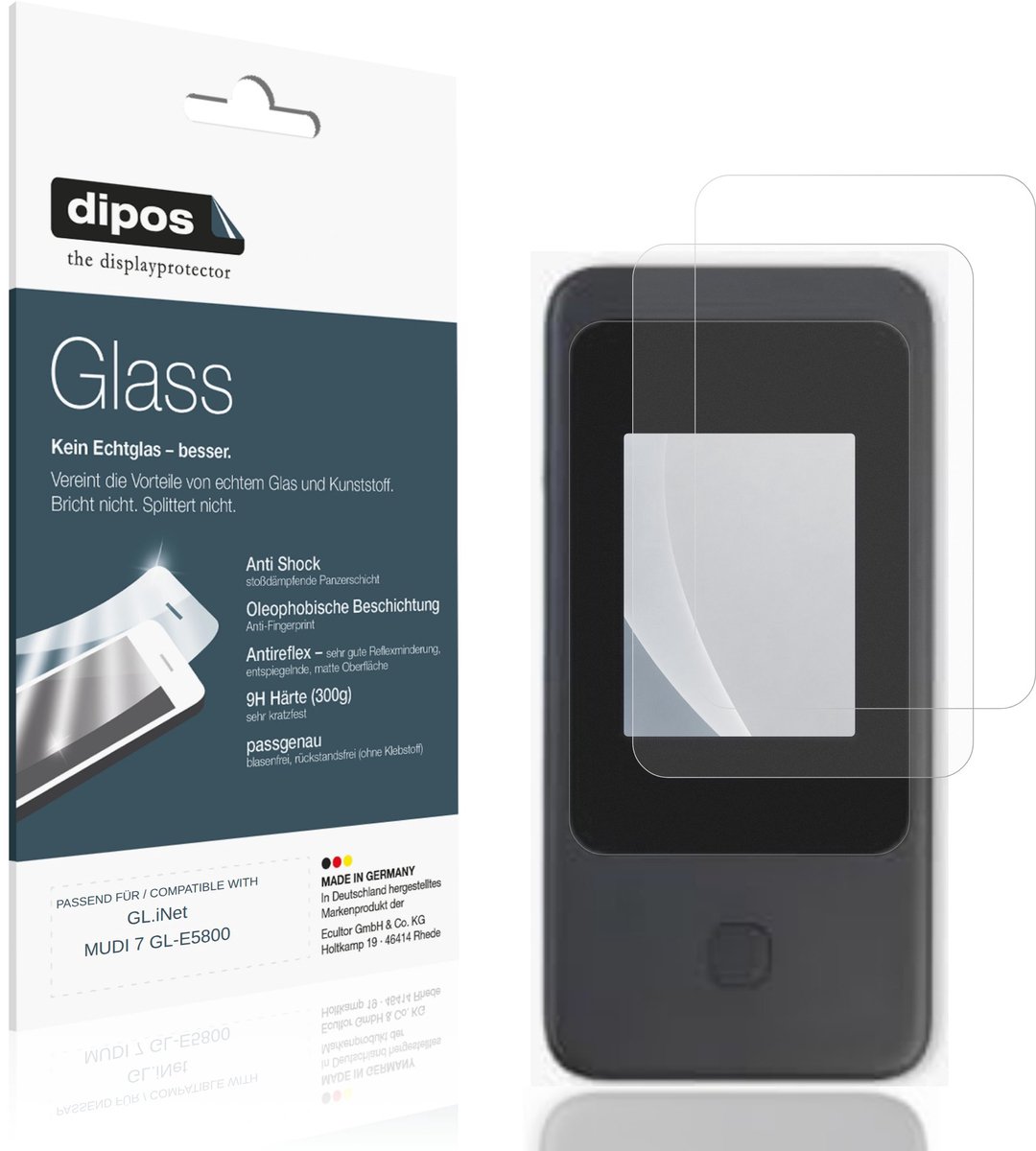 dipos – 2x Matte Pantserfolie geschikt voor GL.iNet MUDI 7 GL-E5800 | 9H Screenprotector