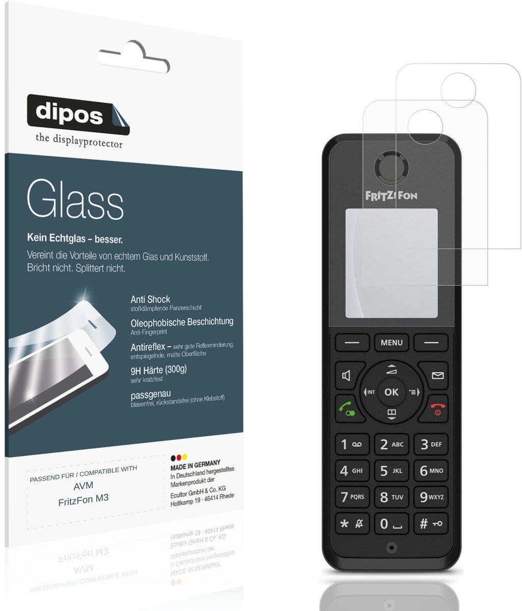 dipos – 2x Matte Pantserfolie geschikt voor AVM FritzFon M3 | 9H Screenprotector