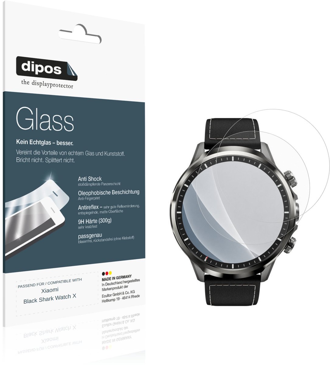 dipos – 2x Matte Pantserfolie geschikt voor Xiaomi Black Shark Watch X | 9H Screenprotector