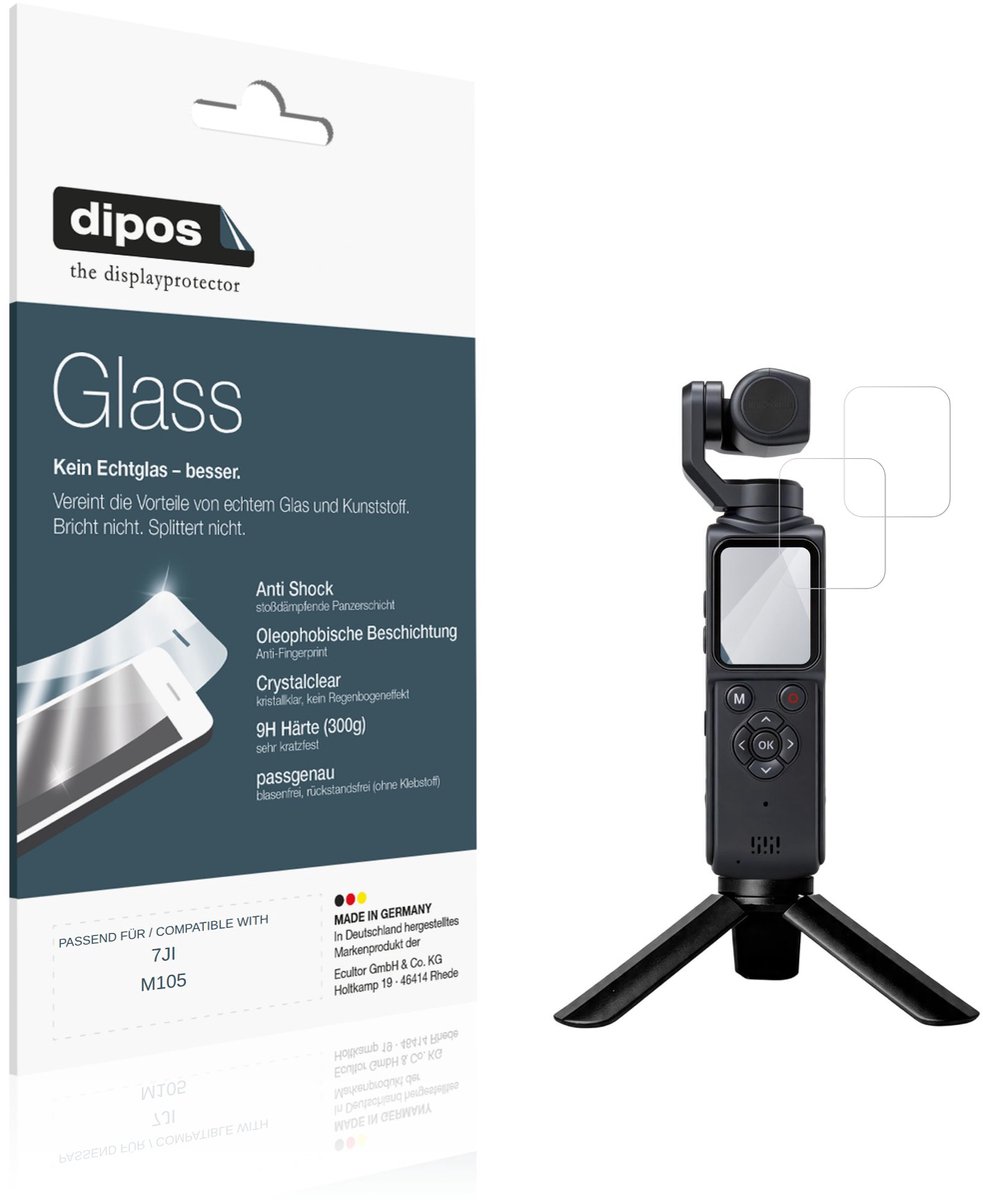 dipos – 2x Pantserfolie geschikt voor 7JI M105 | 9H Screenprotector