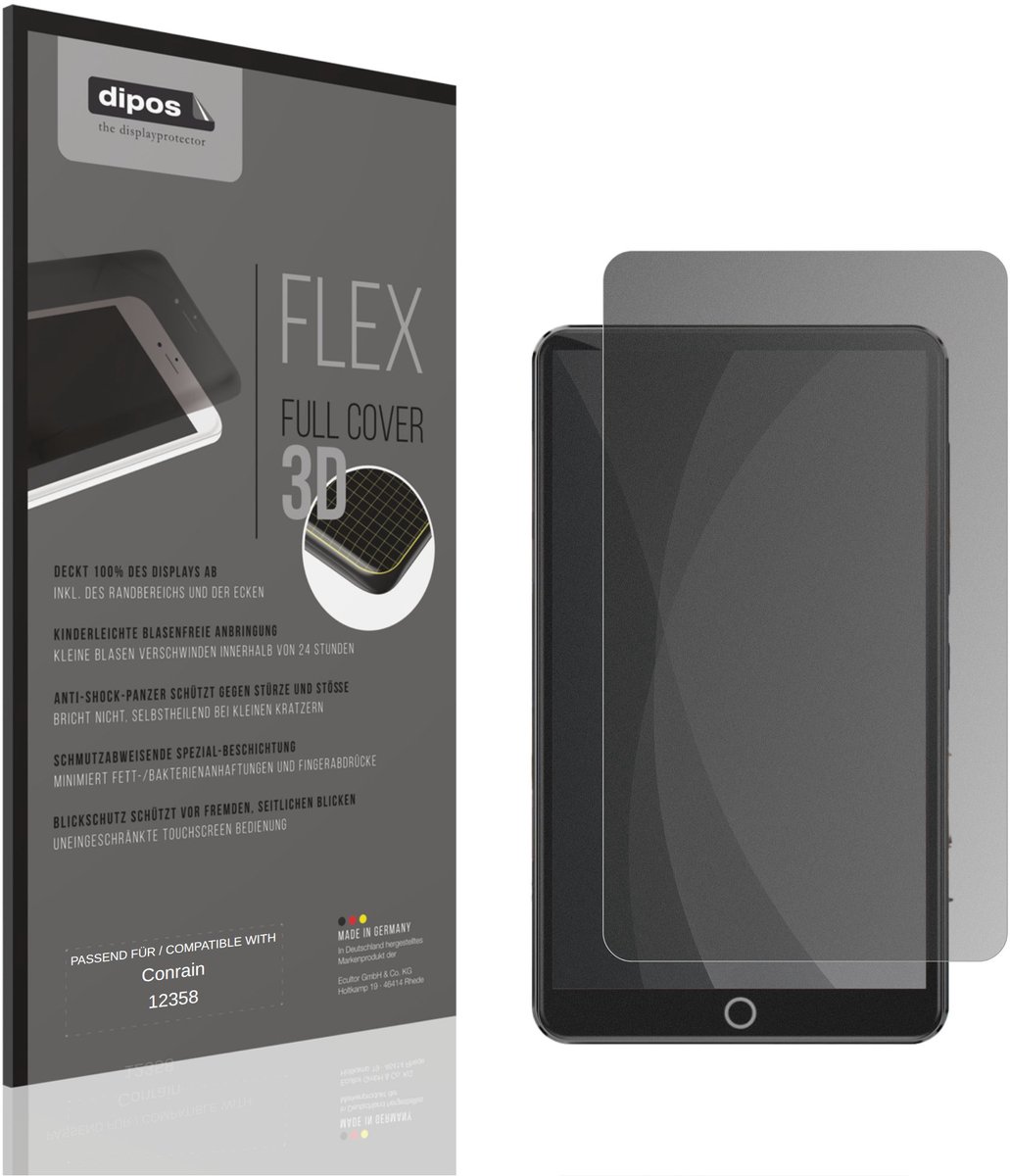 dipos FLEX – Matte Privacy Screenprotector geschikt voor Conrain 12358 | Volledige Schermbescherming | Case-Friendly