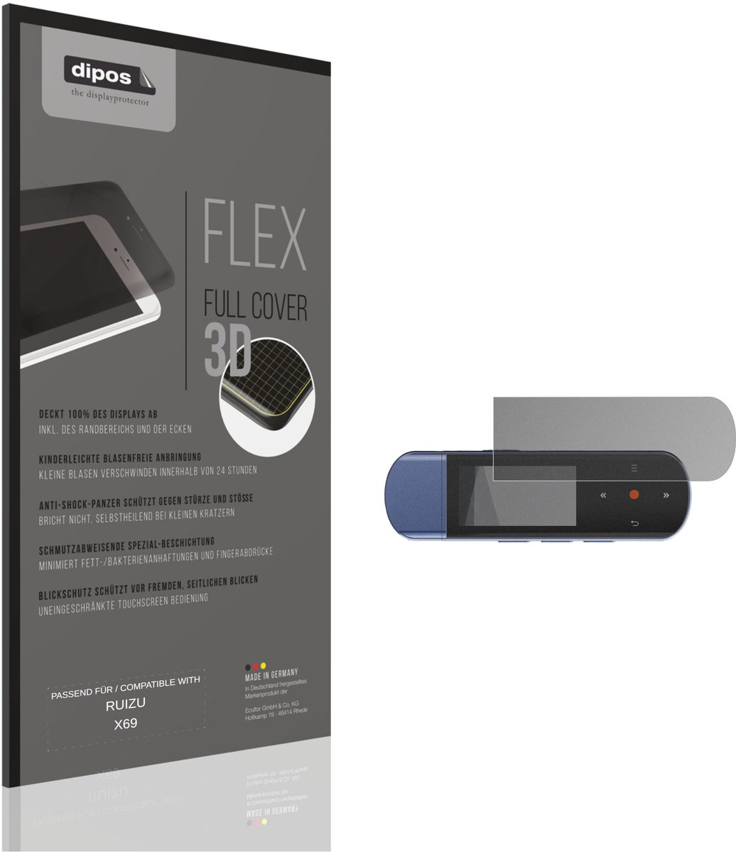dipos FLEX – Matte Privacy Screenprotector geschikt voor RUIZU X69 | Volledige Schermbescherming | Case-Friendly