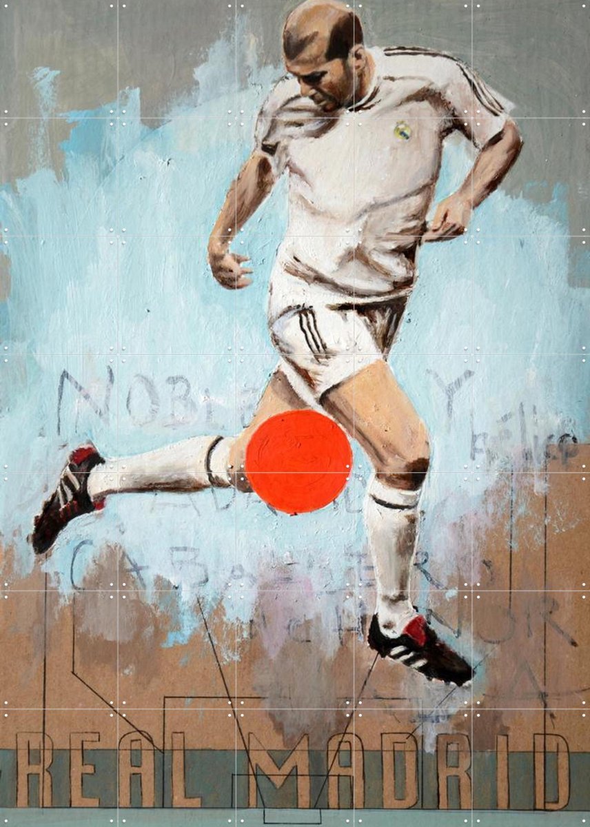 IXXI One Love Real Madrid, David Diehl - 100 x 140 cm - Gratis ophangtool - Grote wanddecoratie en posters - Pop art, Grafisch Ontwerp, Illustraties