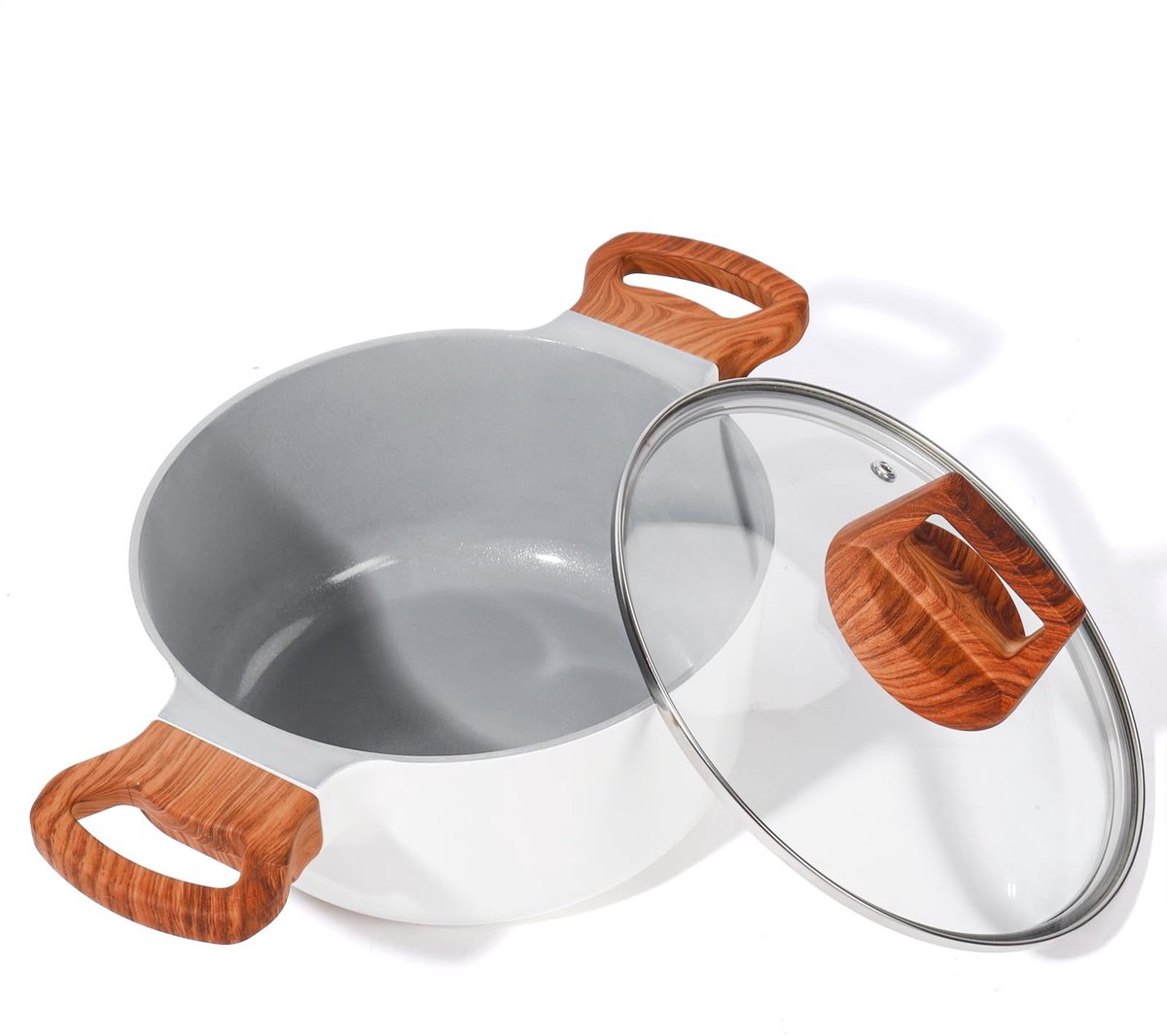 Anti-aanbak voorraadpot met deksel soeppot, keramische coatingpot 2,7 kwart pot met deksel, niet-stick pan stoofpot - ShopVlot