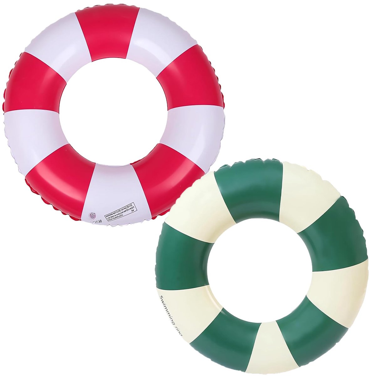 Opblaasbare zwemring, 2 stuks, vintage, gestreept, opblaasbaar, opblaasbaar waterspeelgoed, zwembuis voor - ShopVlot