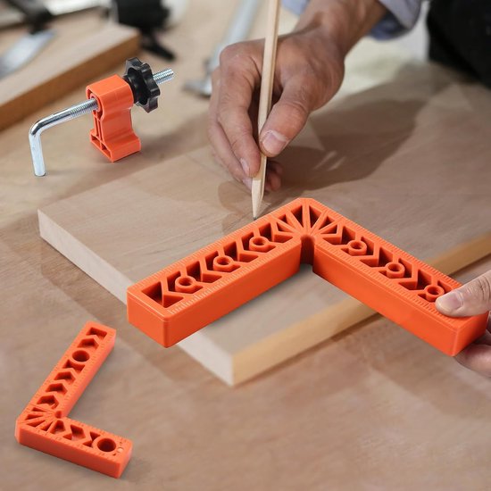 Klem van 90 graden, positioneringsvierkanten, (3" 4") x 8 haakse klem met 8 klemmen, hoekklemmen, houtbewerkingsgereedschap voor foto's, frames, kasten, dozen — afbeelding 5