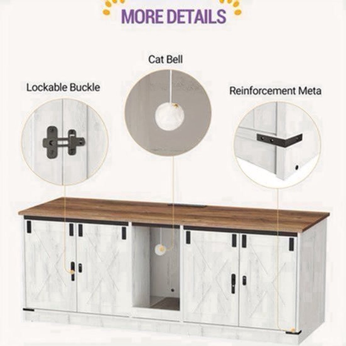 Kattenbakcabinet – Kattenbakkast – Kattenhuis – Kattenbakmeubel – Kattentoilet – Privacy Met Slot – Duurzaam Gelamineerd Hout