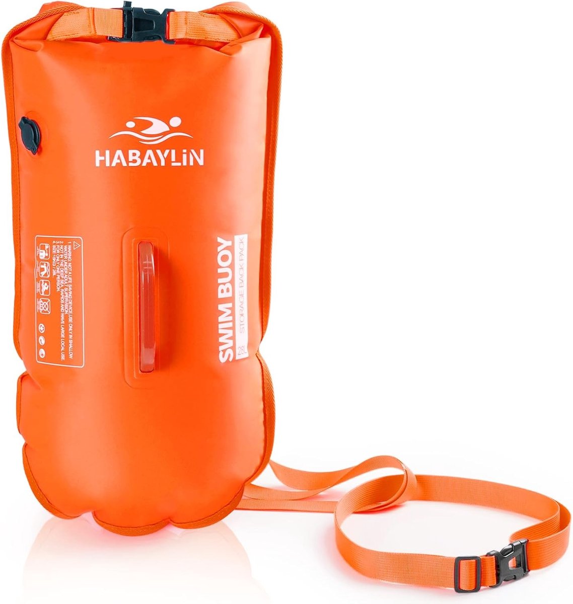 Zwemboei - Oranje - 28 liter - Opblaasbare Droogzak voor Zwemmers - Voor Volwassenen en Kinderen