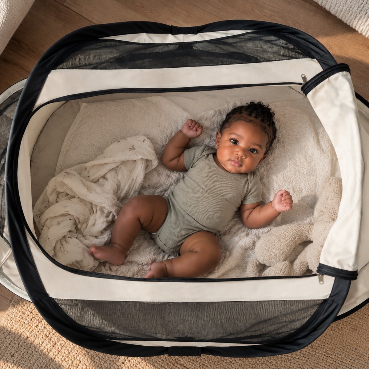 Deryan BabyBox Campingbedje - baby tentje - Ivory – foto 6