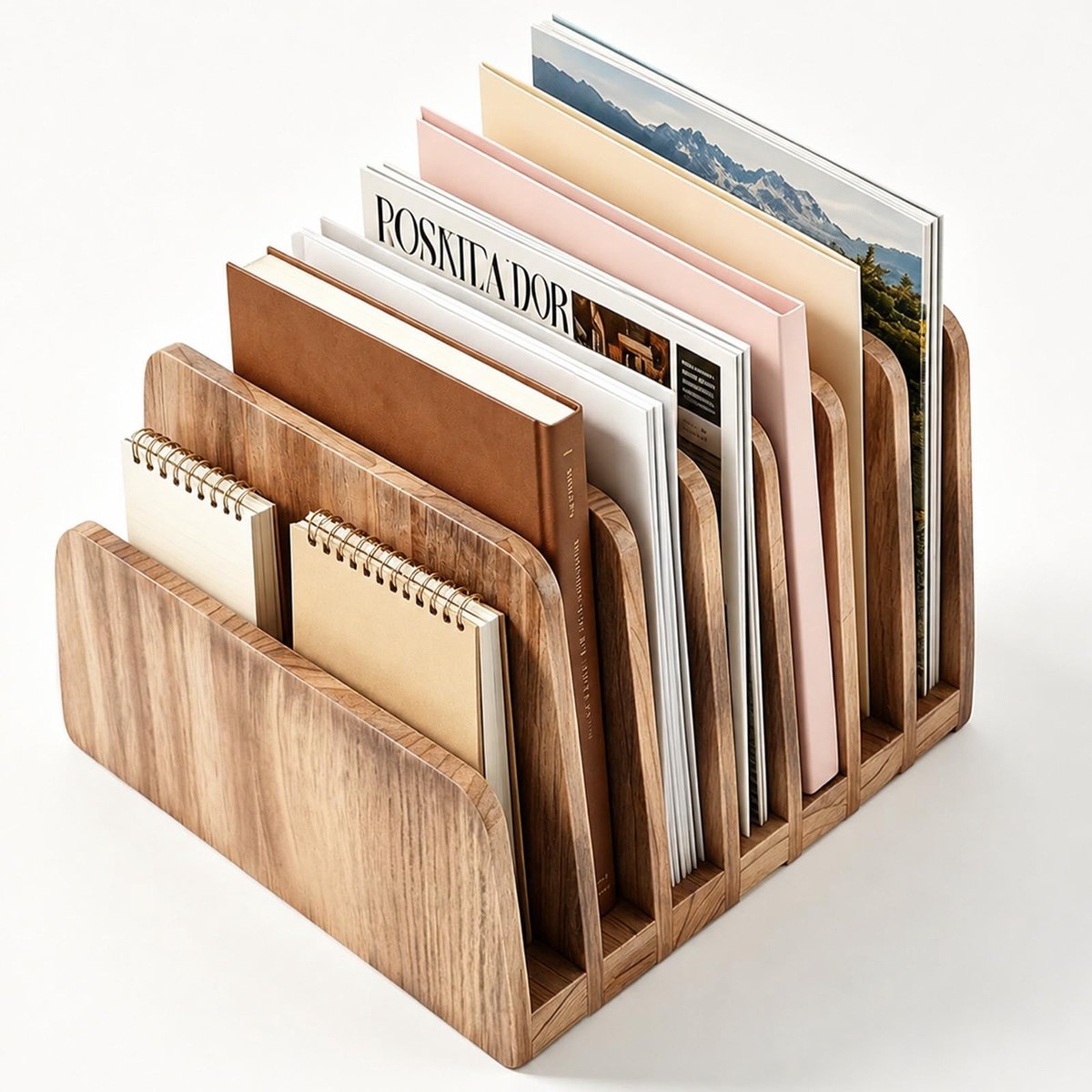 SWAWIS Bureau-organizer hout 7 vakken van paulownia - ShopVlot