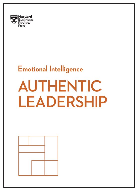 Boek met de titel 'Emotional Intelligence AUTHENTIC LEADERSHIP' in oranje letters, met het logo van Harvard Business Review Press.