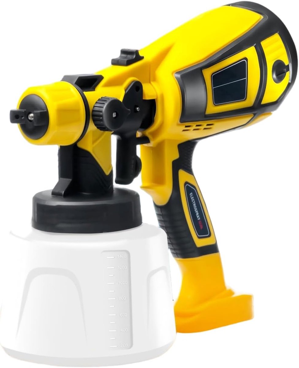 TOPALL elektrisch verfpistool met 5 sproeiers en 3 spuitpatronen voor tuinhuis meubelmuren hekken verfspuiten 850W - ShopVlot