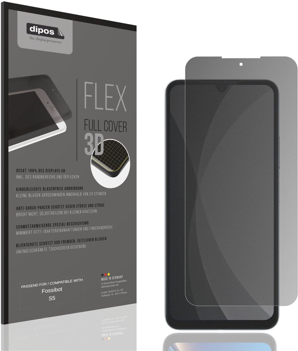 dipos FLEX – Matte Privacy Screenprotector geschikt voor Fossibot S5 | Volledige Schermbescherming | Case-Friendly