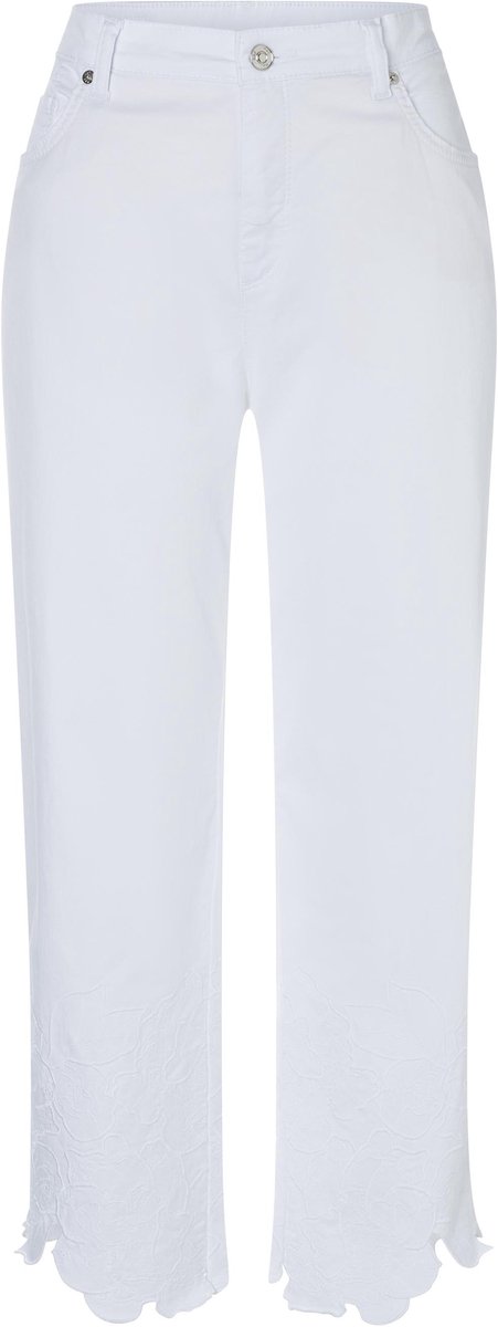 MAC - witte Chiara cropped flower broek - maat 36/38