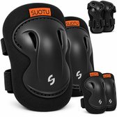 Suotu Skate Beschermset Kinderen - Skate bescherming - Skeeler Beschermset - Zwart - M