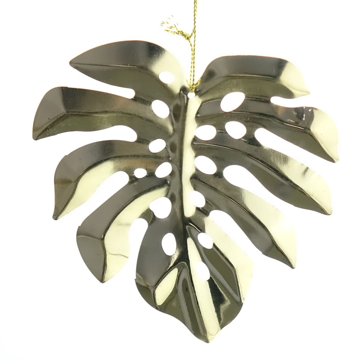 Gasper Kerstdecoratie Raamblad Monstera Goudkleurig 12 cm - Metaal
