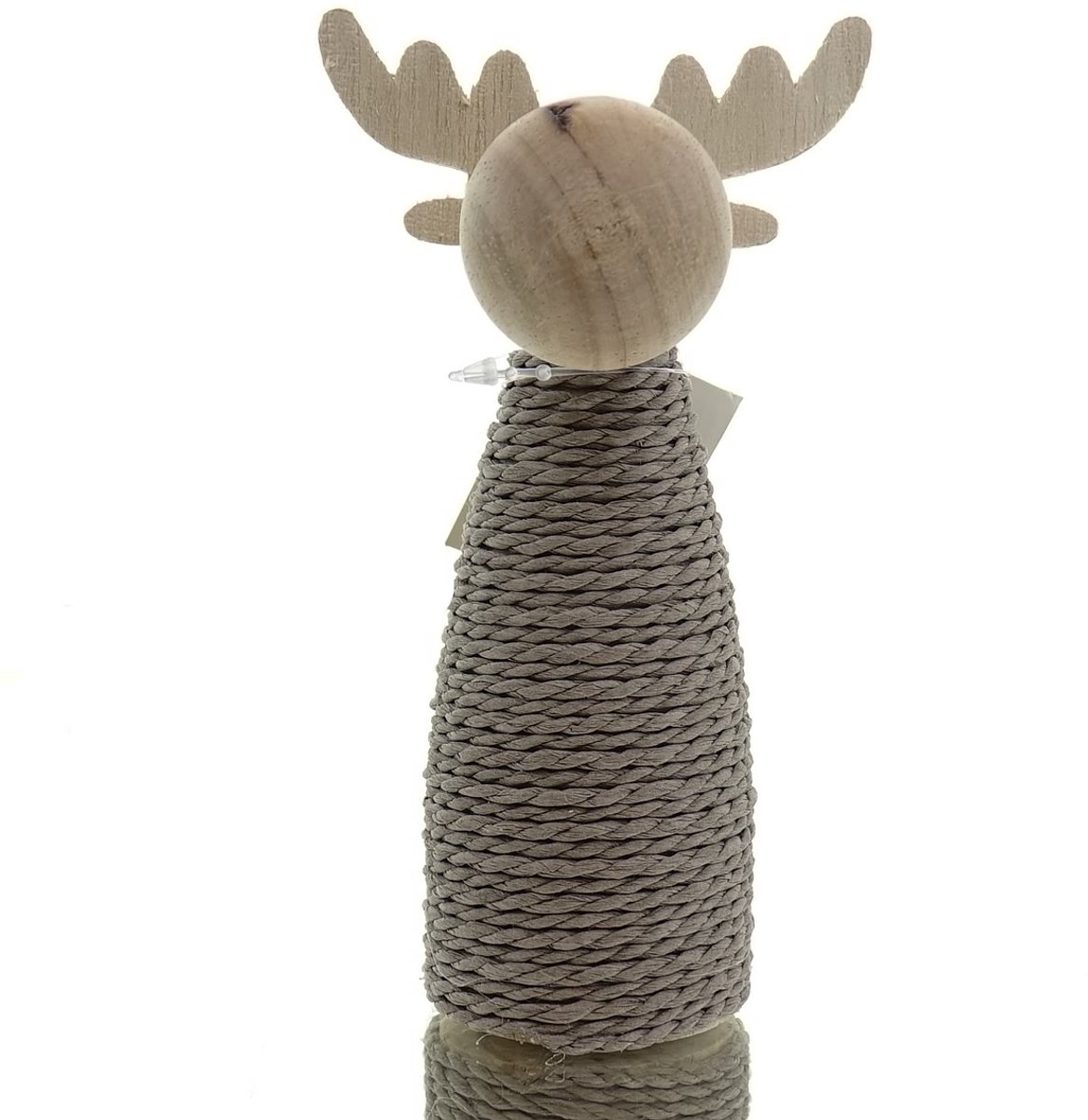 Scheulen kerstdecoratie eland natuur met koord 14,5 cm - hout