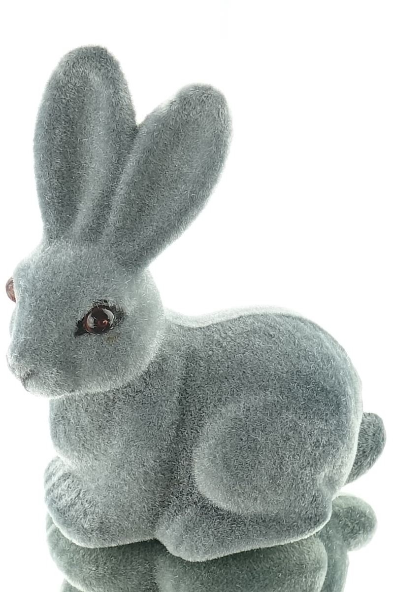 Scheulen Paasdecoratie Konijn Wuschel Grijs 11 cm - kunststof