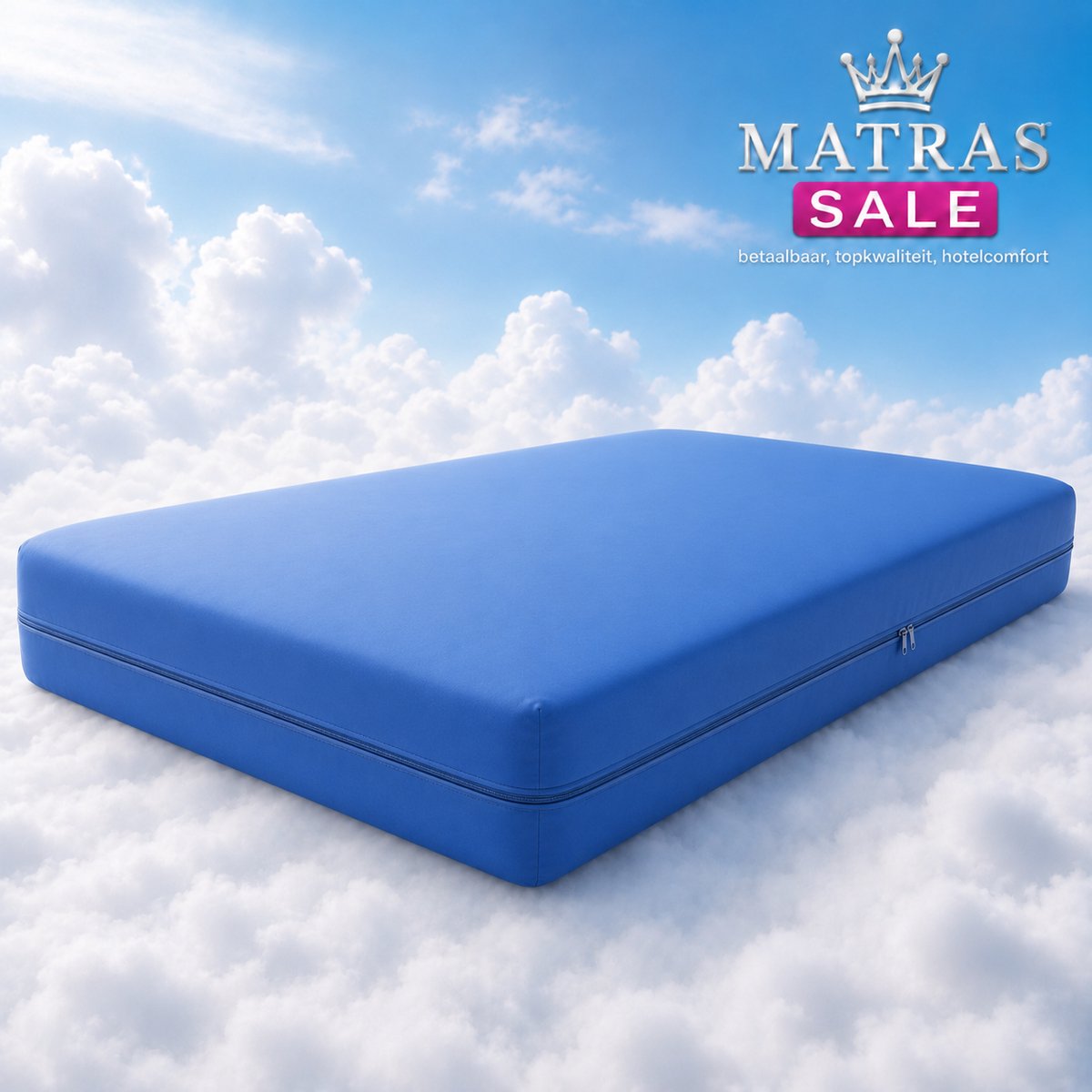 Kidscloud Dry-Nights - Kindermatras - 120 x 200 cm - Waterdichte PU- incontinentietijk - 100% metaalvrij wit
