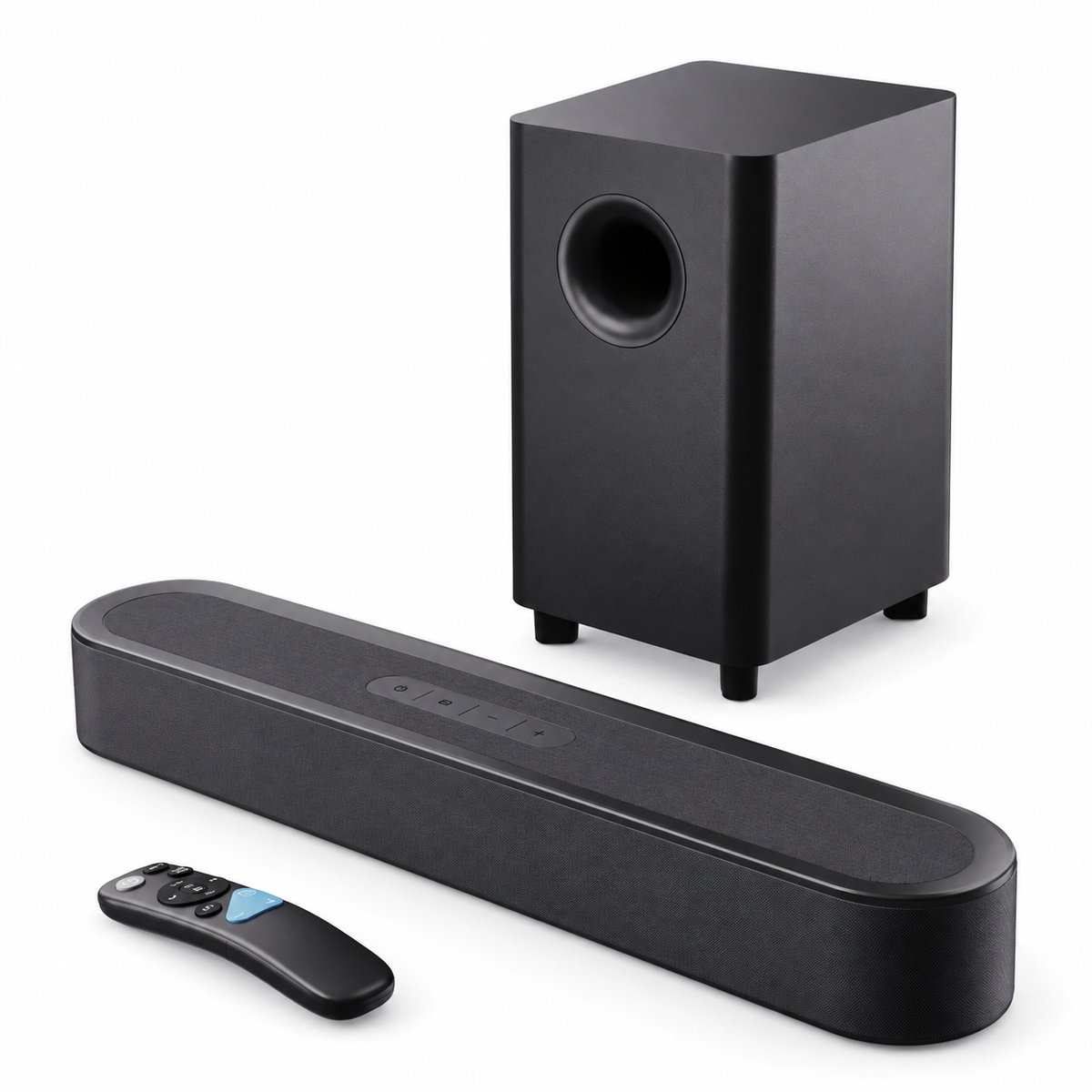 Soundbar met Subwoofer 140W – 2.1 Dolby Audio met Bluetooth 5.3, HDMI eARC en Optische Aansluiting