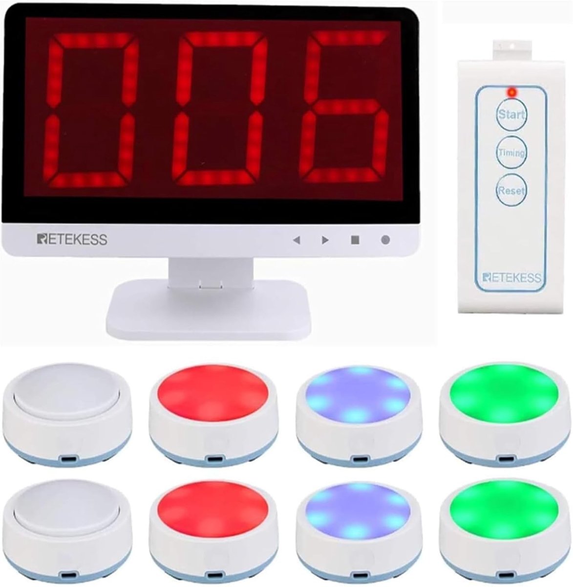 Draadloos Quiz Buzzer Systeem voor 1-8 Deelnemers, Ideaal voor Spelletjes en Competities
