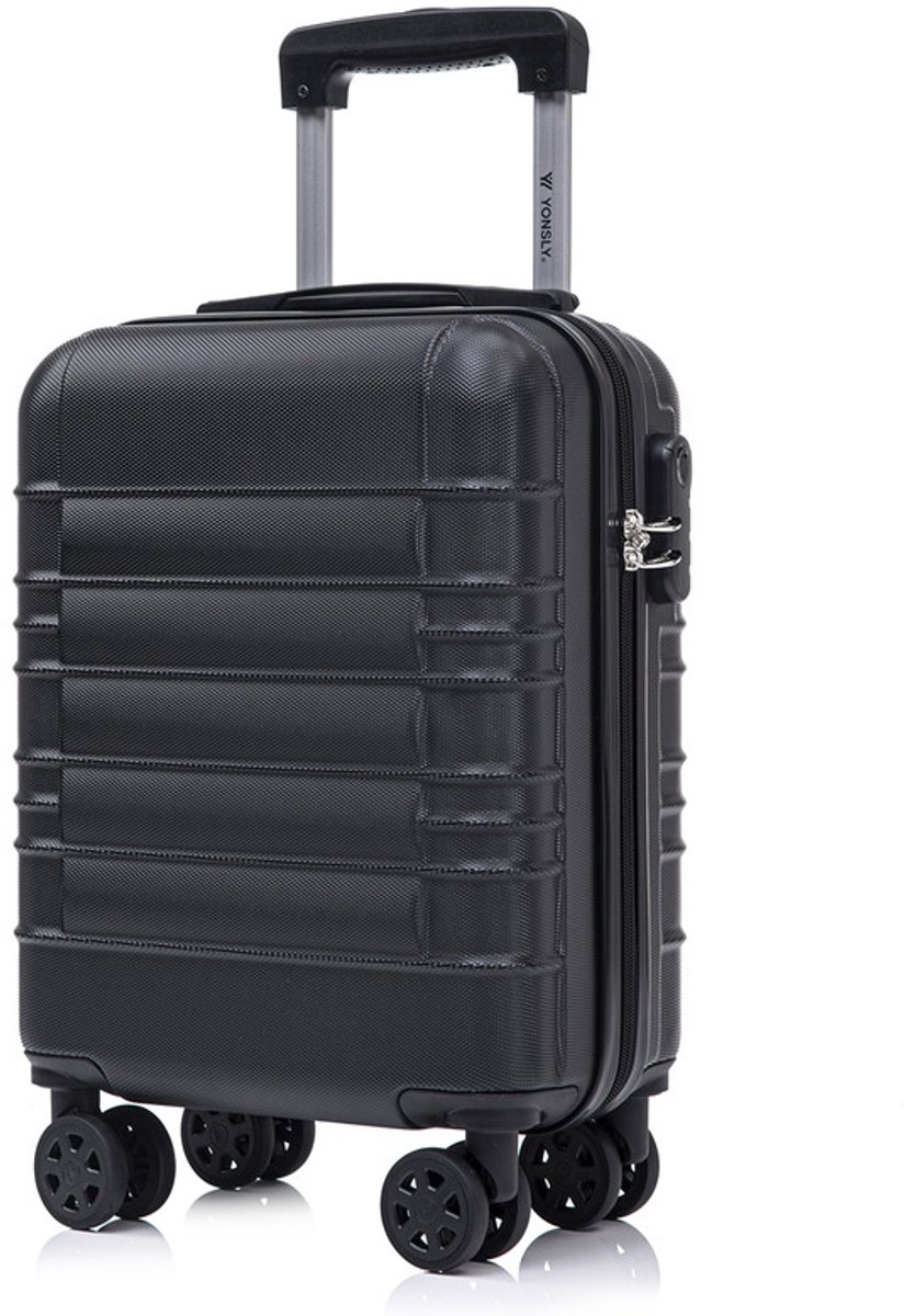 YONSLY Handbagage Koffer - 46x31x20 cm - Reiskoffer 25L - Zwart