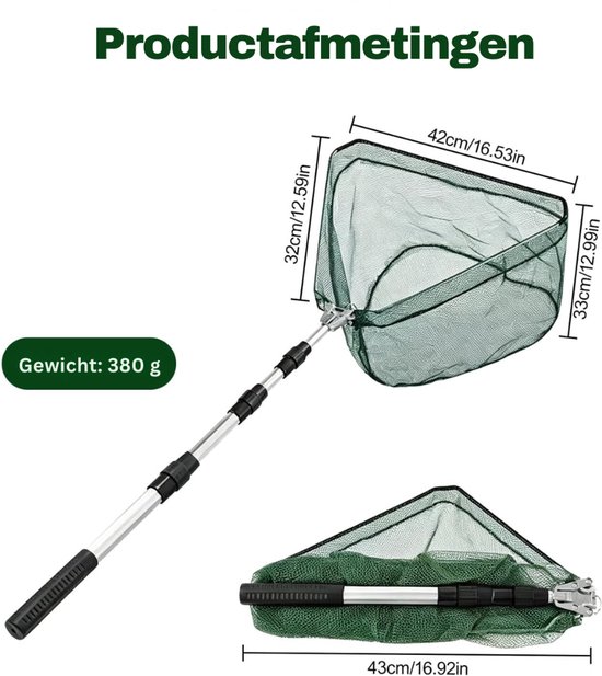 VH Supplies® Schepnet Vissen - Visnet - Visspullen - 130 cm — afbeelding 2