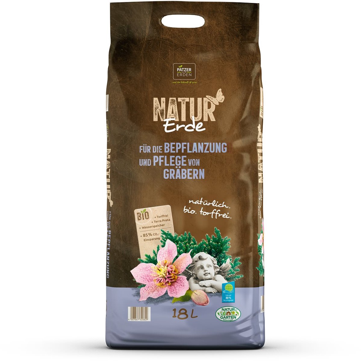 Patzer Natuur Bio-aarde voor grafbeplanting - 18 liter