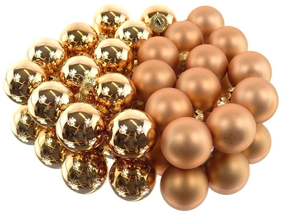 Kerstballen glas d2,5 cm brandy 24 st
