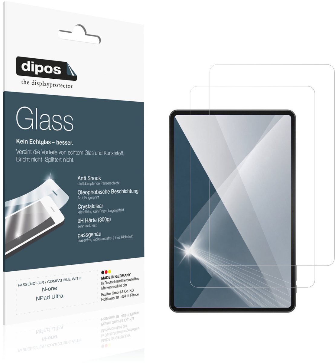 dipos – 2x Pantserfolie geschikt voor N-one NPad Ultra | 9H Screenprotector