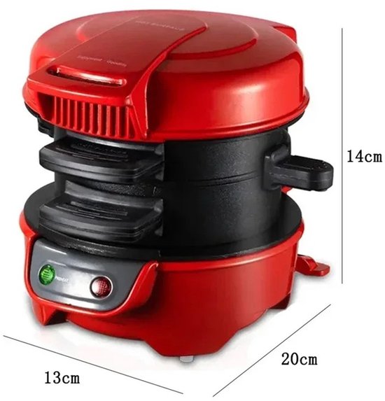 Lamor Hamburgermaker - Burgermaker - Burgermakers - Hamburgers - Antiaanbakoppervlak - Compact - Veelzijdig - 13 x 20 ×x14 cm — afbeelding 3