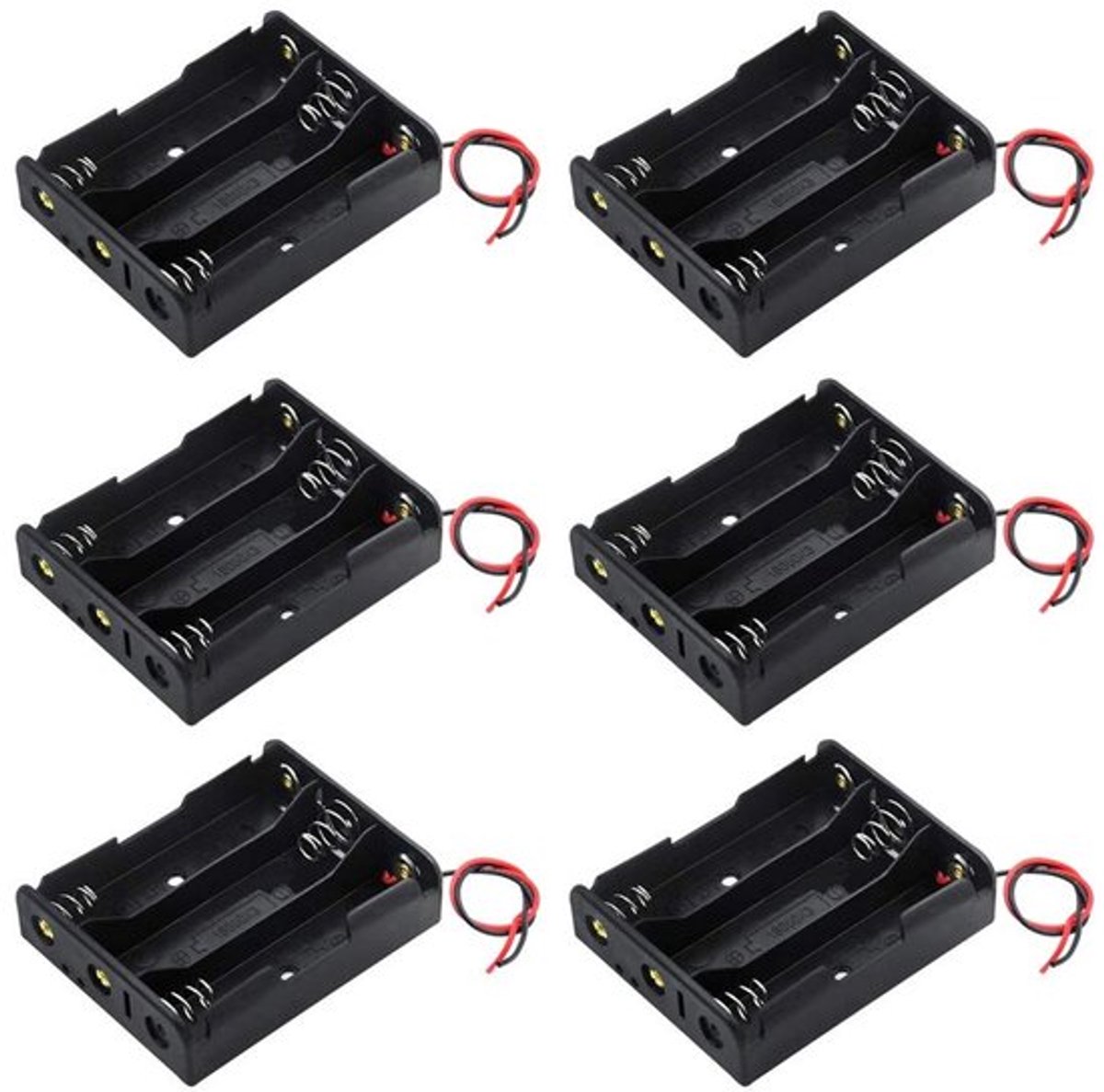 Dailygoody - 18650 batterijhouder - 3 stuks - Hoogwaardige kunststof - 3 x 3,7 V