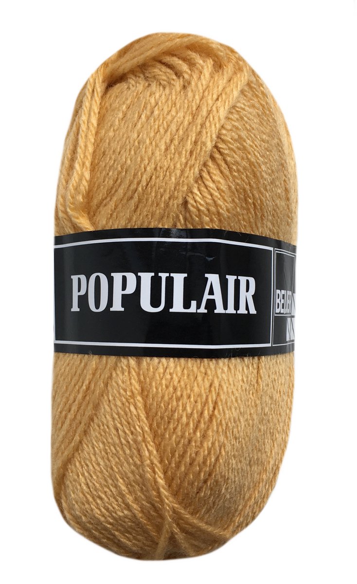 Beijer Populair acryl garen - maisgeel (69) - 1 bol haakgaren/breigaren - naald 3,5 a 4mm