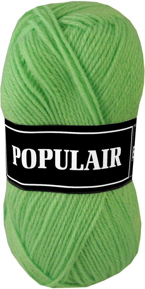 Beijer Populair acryl garen - fel groen (80) - 20 bollen haakgaren/breigaren - naald 3,5 a 4mm
