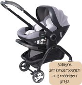 Solayne Kinderwagen - Buggy - Kinderwagen 3 in 1 - Wandelwagen - Maxi Cosi - Lichtgewicht - Inklapbaar - 0 tot 13 mdn - Grijs