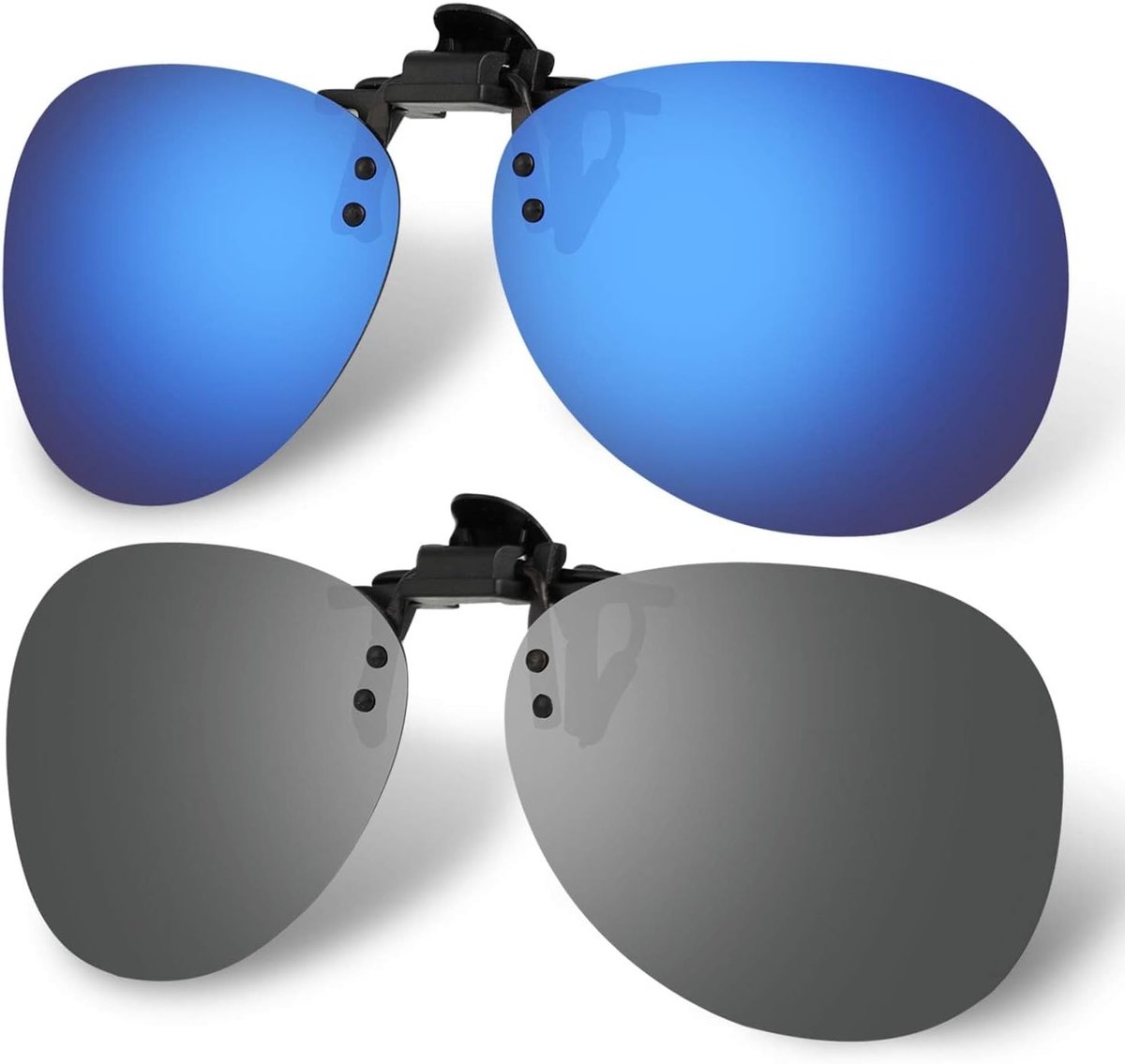 Flip Up Polarized Clip-on Zonnebril - 2 Stuks Voor Bijziendheid, Geschikt Voor Dames en Heren