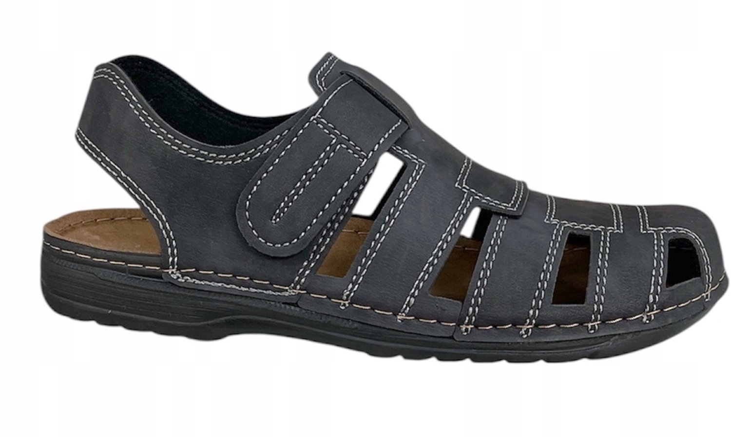 Inblu Heren Sandalen Leer Zwart