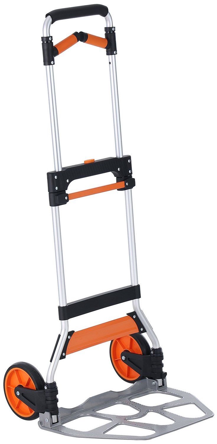 Opvouwbare steekwagen- draagvermogen 140 kg- verplaatsbare aluminium kar- converteerbare steekwagen en dolly met telescopische handgreep en PP+TPR wielen- ultralicht en superstevig voor magazijnverhuizingen