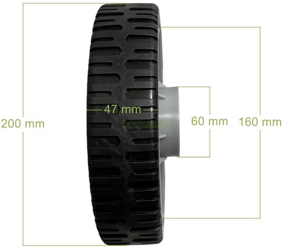 Wiel van 2 x 20 cm voor grasmaaiers Honda HR, HRA 194, 1950, 214, 216, 2150, 2160 / 42810-VA4-801 — afbeelding 2