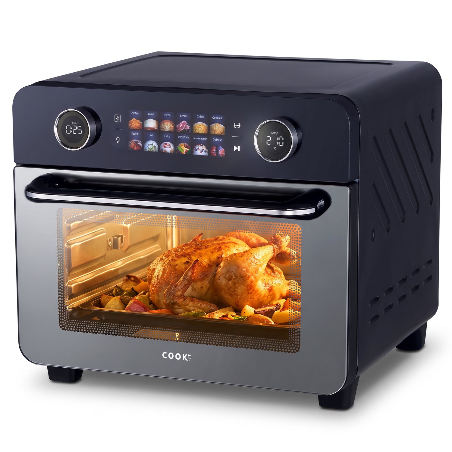 Bol.com Airfryer Oven XXL 25 Liter - Heteluchtfriteuse & Mini Oven in één - 12 Programma's - 35 tot 230 °C - 2250W - Met Draaisp... aanbieding
