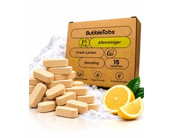 BubbleTabs Allesreiniger Navulling - voor Allesreiniger Spray - Allesreiniger Voordeelverpakking - 15 Cleaning Tabs - Fresh Lemon
